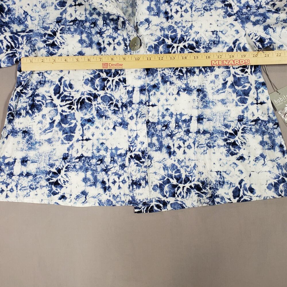 NWT Habitat Clothes to Live In Easy Linen Batik Shirt Womans Size L Linen Blend - Picture 5 of 10